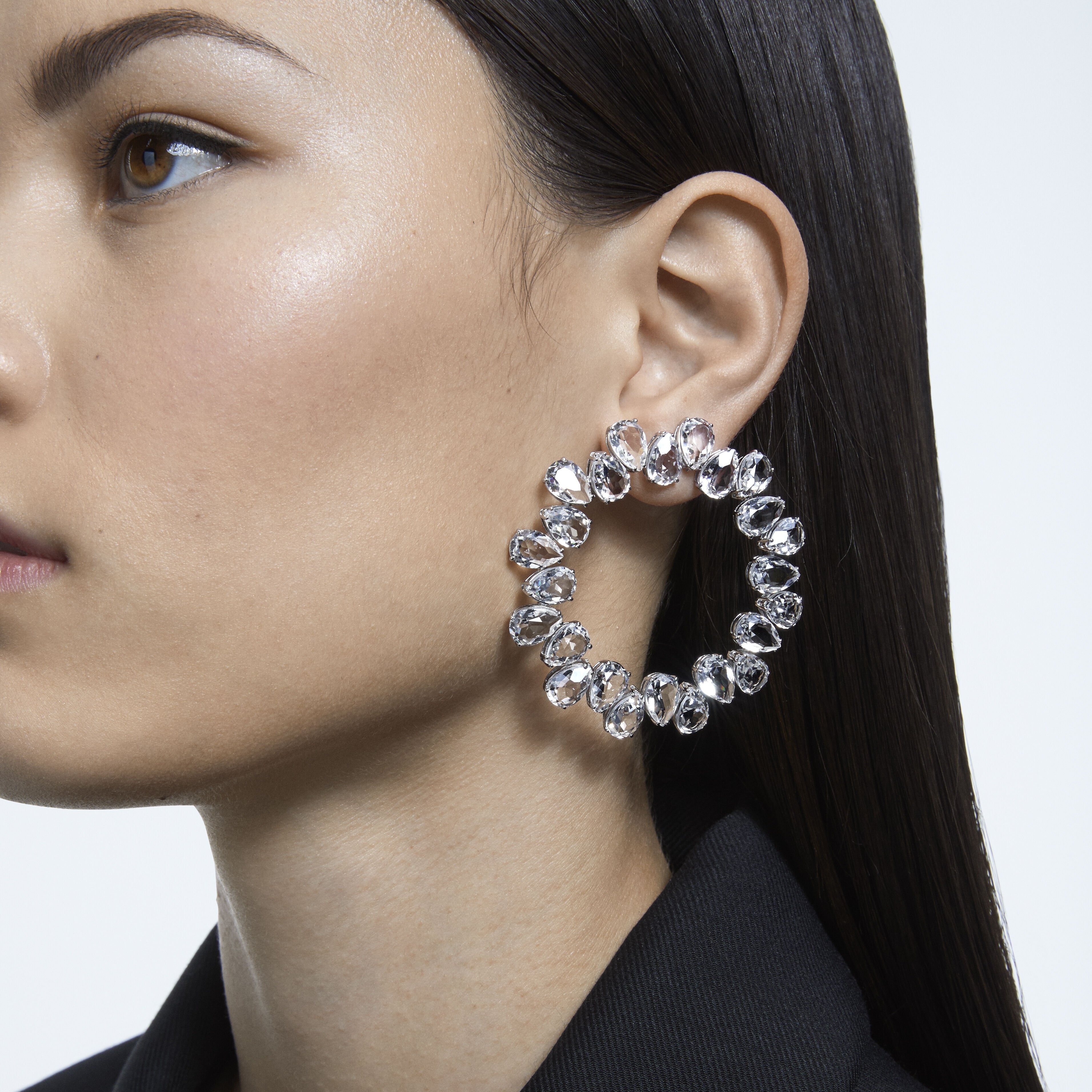 Millenia earrings Circle White Rhodium plated